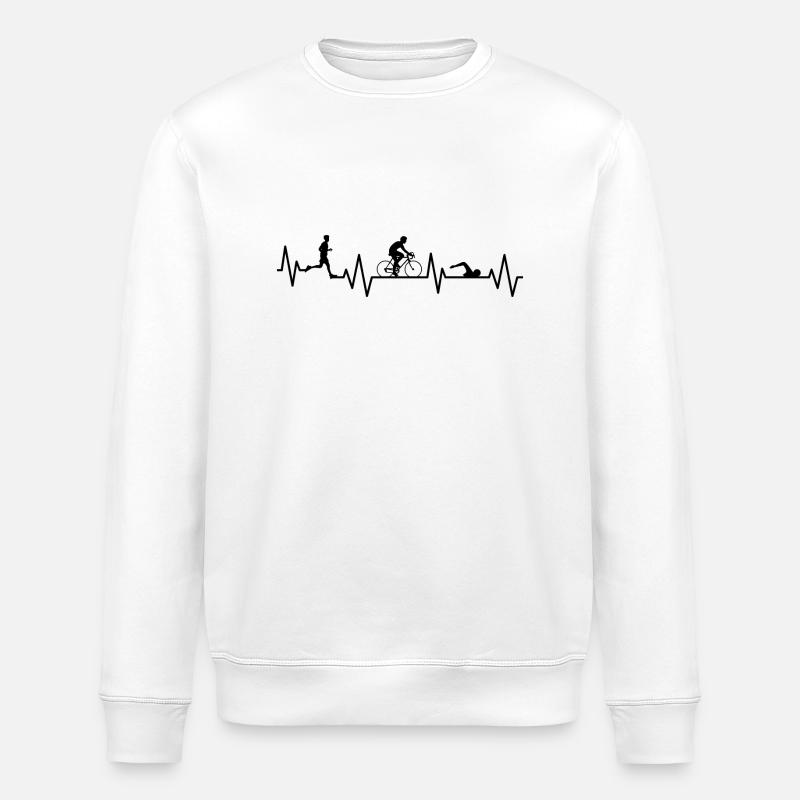 Triathlète de triathlon - Sweat bio ROLLER Stanley/Stella Unisexe - blanc