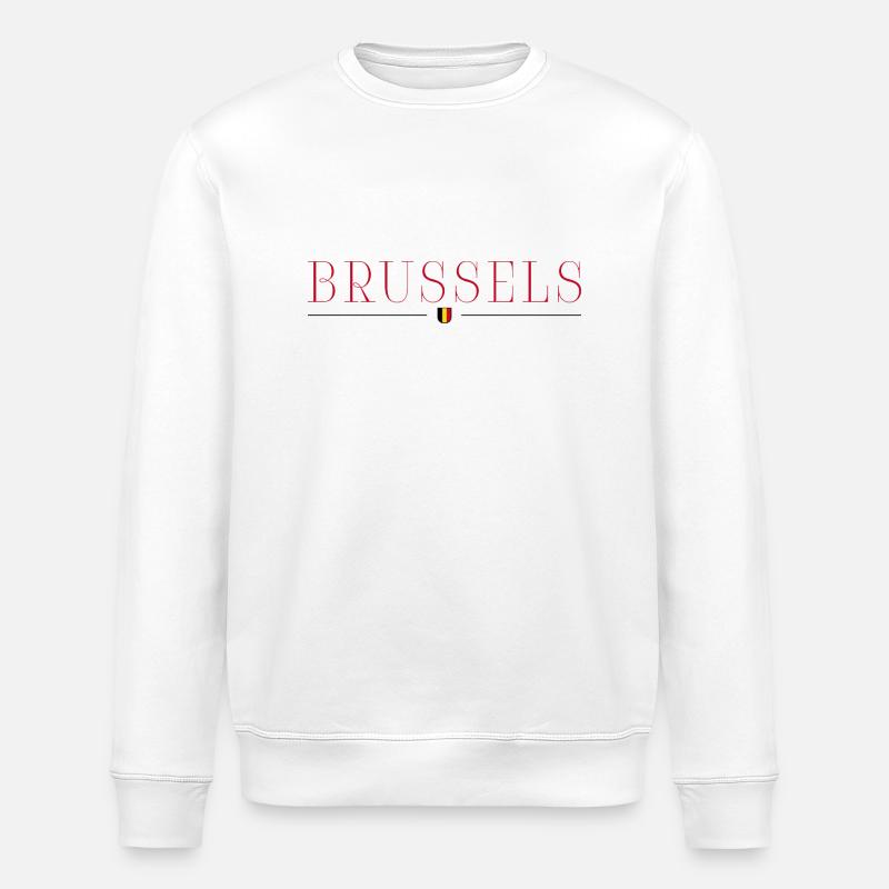 Brussels, Belgium Elegance T-Shirt - Stanley/Stella ROLLER Unisex Organic Sweatshirt - white