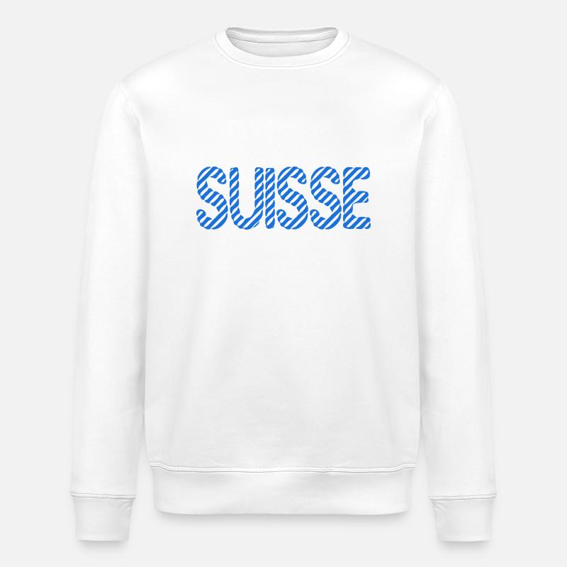 SUISSE. HUMOUR. PAYS. DRAPEAU - Sweat bio ROLLER Stanley/Stella Unisexe - blanc