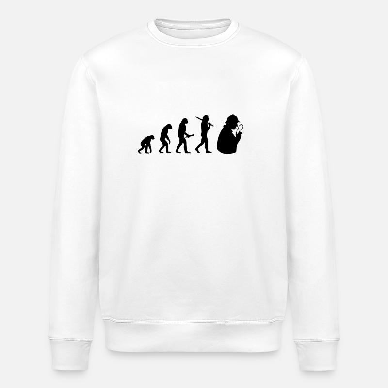 sherlock holmes evolution progress development - Stanley/Stella ROLLER Unisex Organic Sweatshirt - white