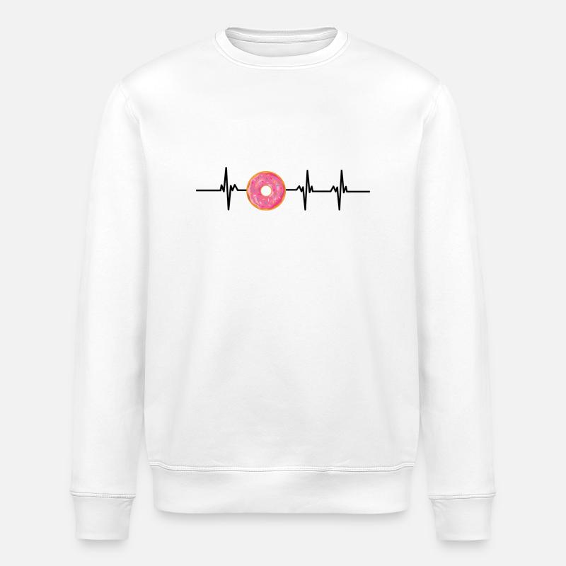 Herzschlag Donuts - Stanley/Stella Unisex Bio-Sweatshirt ROLLER - Weiß