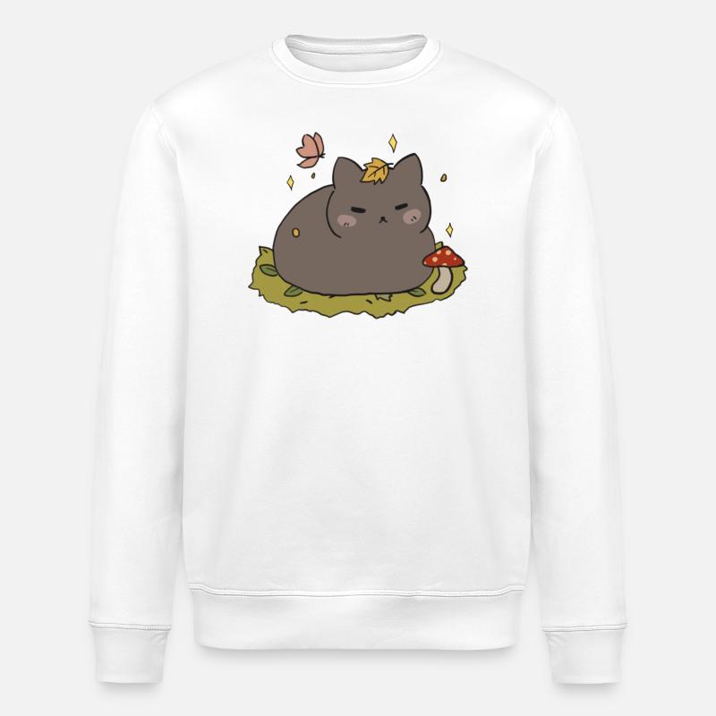 Herbst-Katze - Stanley/Stella Unisex Bio-Sweatshirt ROLLER - Weiß