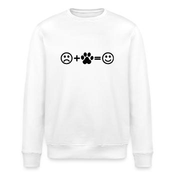 Dog Paw Smiley - Stanley/Stella ROLLER Unisex Organic Sweatshirt - white - Front - Nik (191cm)