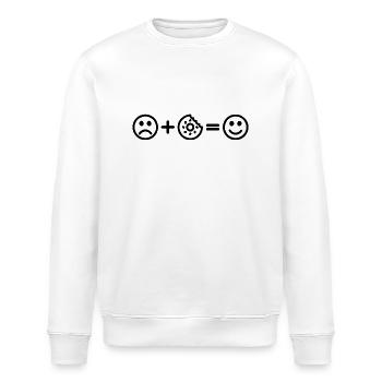 Donut Smiley - Stanley/Stella Unisex Bio-Sweatshirt ROLLER - Weiß - Vorne - Nik (191cm)