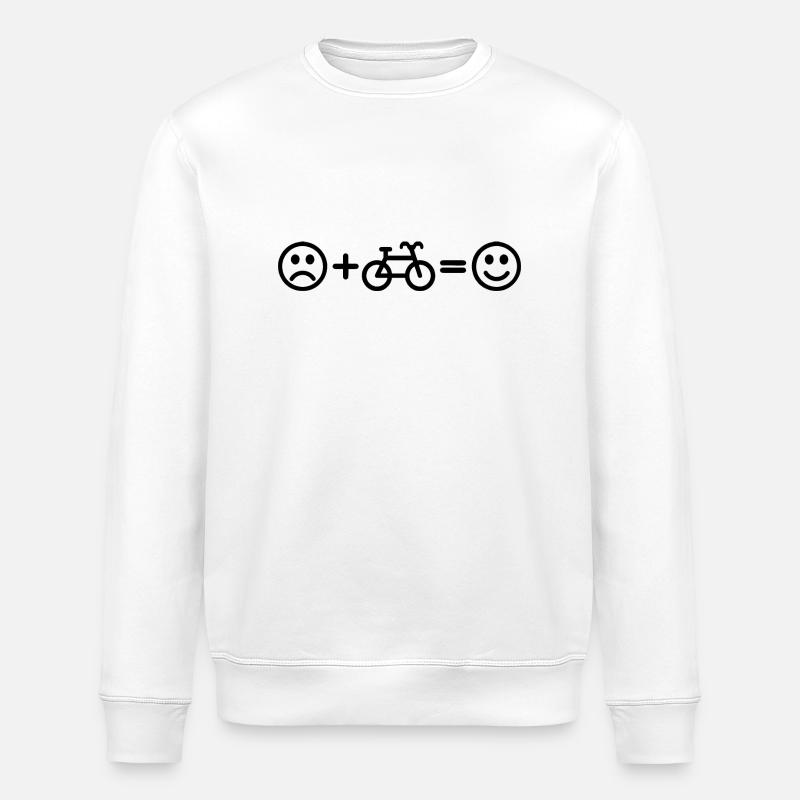 Cyclist Smiley - Stanley/Stella ROLLER Unisex Organic Sweatshirt - white