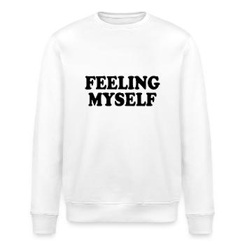 feeling myself - Stanley/Stella Unisex Bio-Sweatshirt ROLLER - Weiß - Vorne - Nik (191cm)