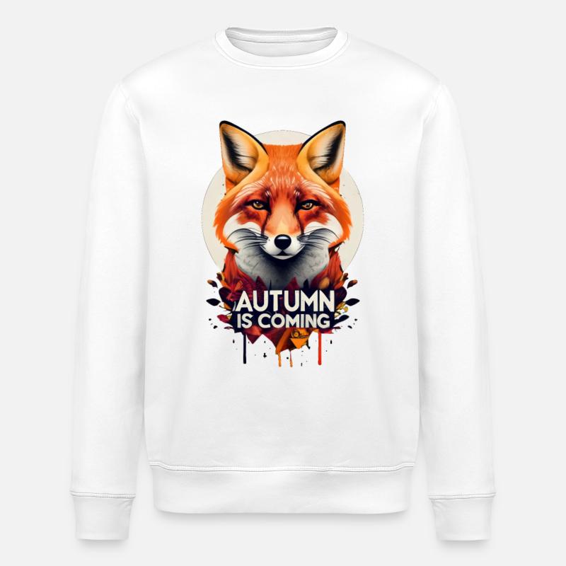 Fuchs Autumn is coming Herbst - Stanley/Stella Unisex Bio-Sweatshirt ROLLER - Weiß