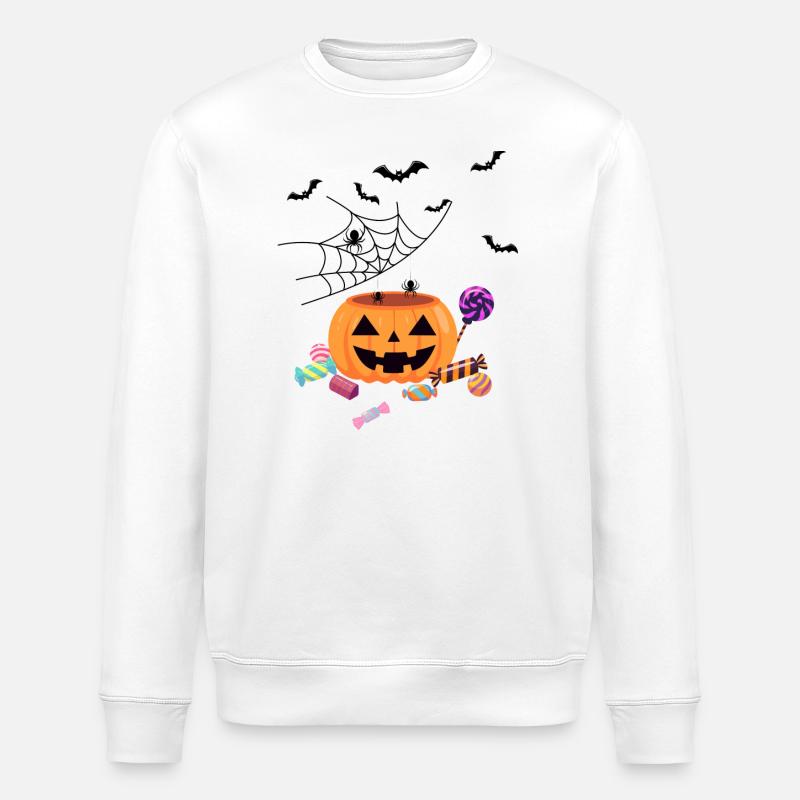 Citrouille Helloween - Sweat bio ROLLER Stanley/Stella Unisexe - blanc