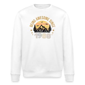 Being Awesome Since 1988 - Geschenkidee - Stanley/Stella Unisex Bio-Sweatshirt ROLLER - Weiß - Vorne - Nik (191cm)