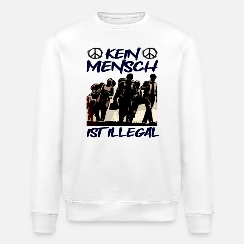 Kein Mensch ist Illegal - Stanley/Stella Unisex Bio-Sweatshirt ROLLER - Weiß