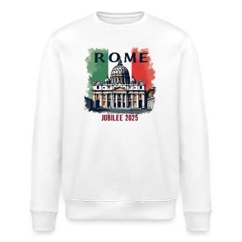 Rom Jubiläum Pilger der Hoffnung 2025, Vatikan v1 - Stanley/Stella Unisex Bio-Sweatshirt ROLLER - Weiß - Vorne - Nik (191cm)