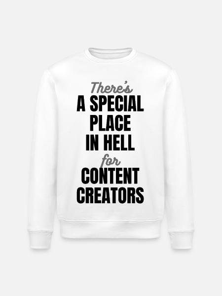 Special Place in Hell - Funny Creator Quote - Dark - Stanley/Stella ROLLER Unisex Organic Sweatshirt - white