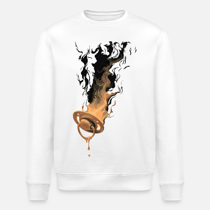 Brennender Schnuller - Stanley/Stella Unisex Bio-Sweatshirt ROLLER - Weiß