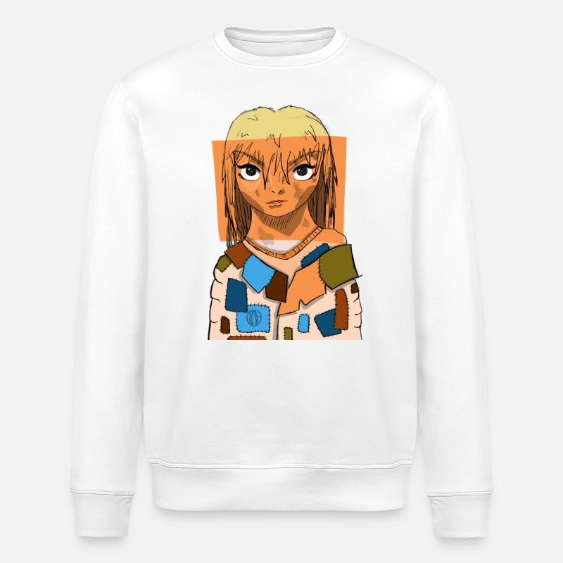 Anime Eyes Collage #4 - Stanley/Stella ROLLER Unisex Organic Sweatshirt - white