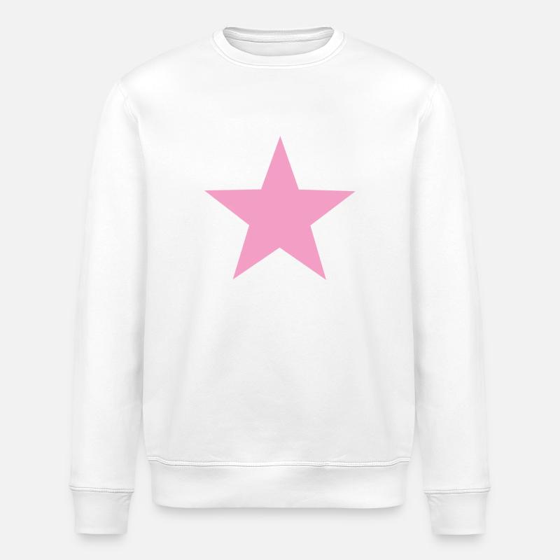 pink star pinker Stern - Stanley/Stella Unisex Bio-Sweatshirt ROLLER - Weiß