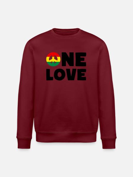 ONE LOVE Peace Jamaica Reggae Rastafari - Sweat bio ROLLER Stanley/Stella Unisexe - blanc