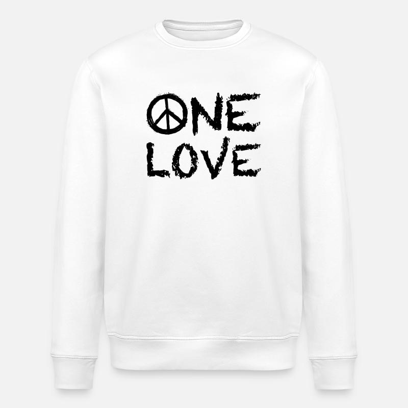 One Love Peace - Stanley/Stella Unisex Bio-Sweatshirt ROLLER - Weiß