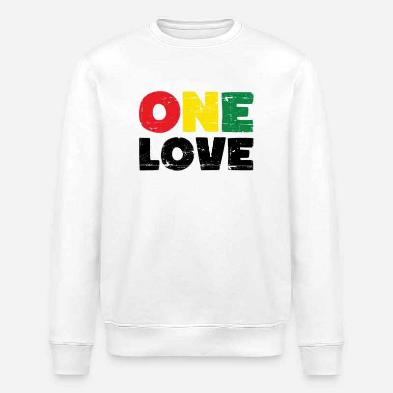 One Love Reggae Musik - Stanley/Stella Unisex Bio-Sweatshirt ROLLER - Weiß