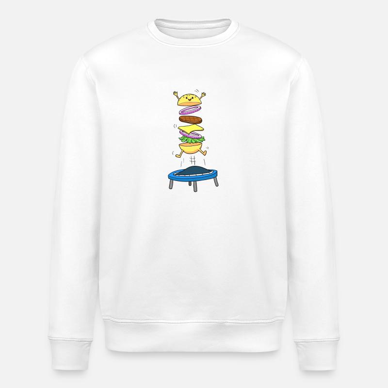 Burger Hamburger Cheeseburger Saut d'obstacles - Sweat bio ROLLER Stanley/Stella Unisexe - blanc