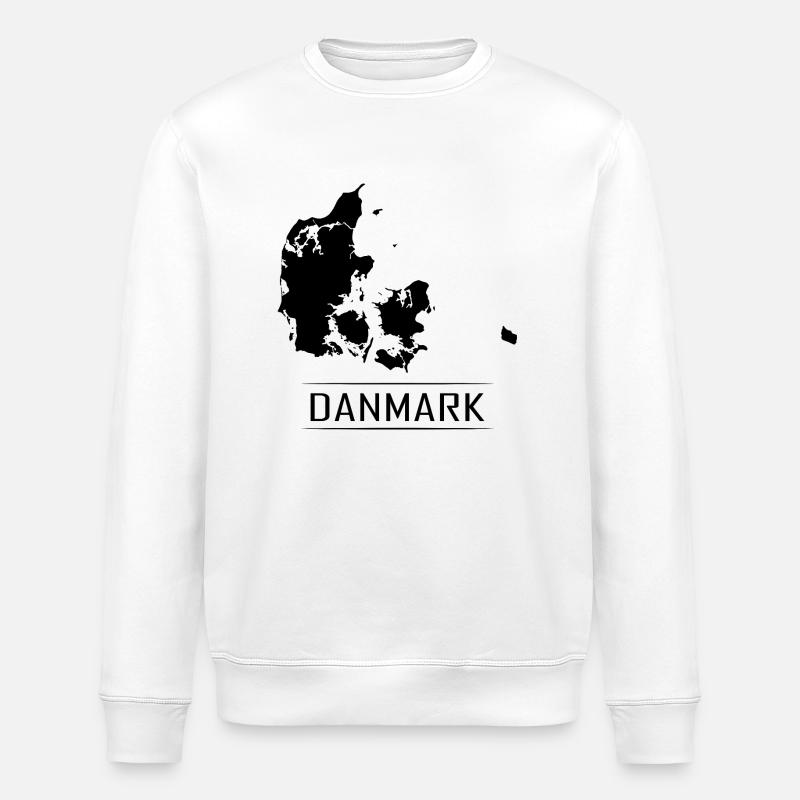 Danmark Carte Pays de vacances - Sweat bio ROLLER Stanley/Stella Unisexe - blanc