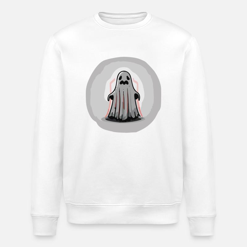 Gruseliges Gespenst / Halloween - Stanley/Stella Unisex Bio-Sweatshirt ROLLER - Weiß