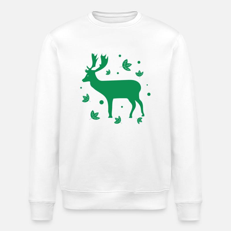 Hirsch - Wald Natur Tierschutz - Stanley/Stella Unisex Bio-Sweatshirt ROLLER - Weiß