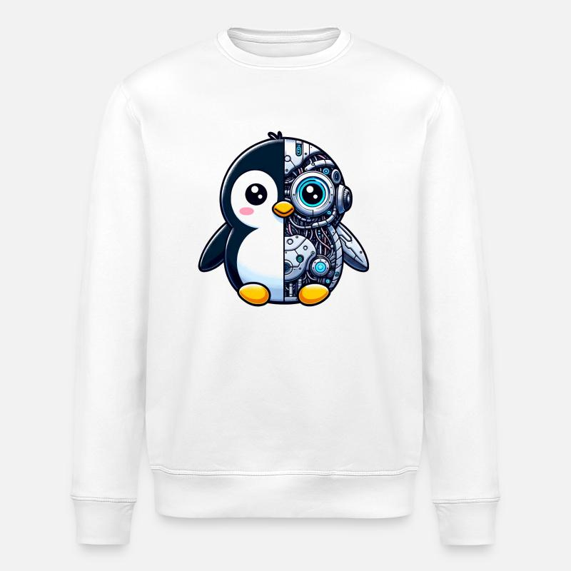 Mignon pingouin cyborg robot - Sweat bio ROLLER Stanley/Stella Unisexe - blanc