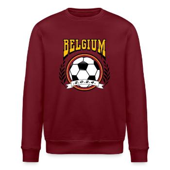 Belgium Retro College Look Style Football - Stanley/Stella ROLLER Unisex Organic Sweatshirt - white - Front - Nik (191cm)