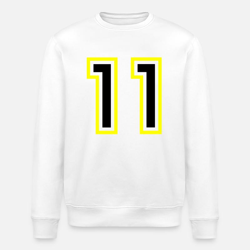 11 Zahl College - Stanley/Stella Unisex Bio-Sweatshirt ROLLER - Weiß