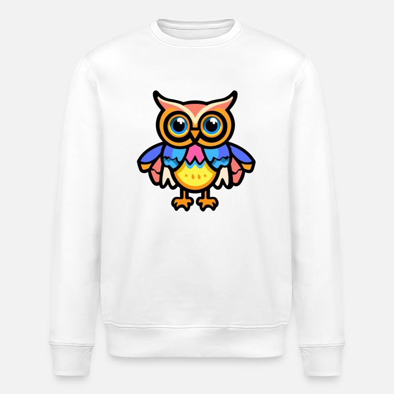 Eule Halloween Comic Lustig - Stanley/Stella Unisex Bio-Sweatshirt ROLLER - Weiß