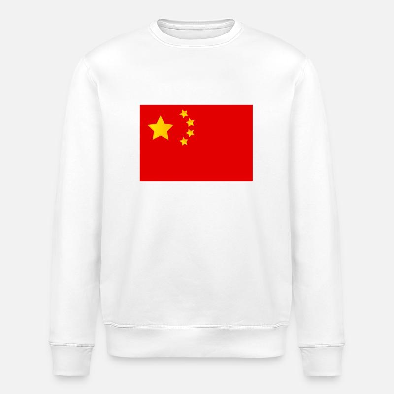 China-Flagge - Stanley/Stella Unisex Bio-Sweatshirt ROLLER - Weiß