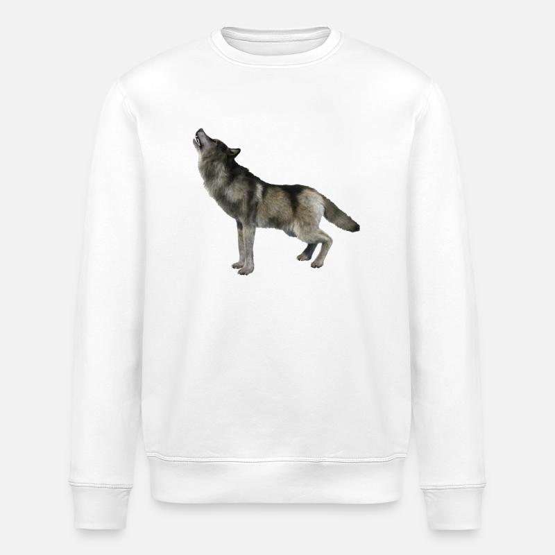 Wolf - Stanley/Stella ROLLER Unisex Organic Sweatshirt - white