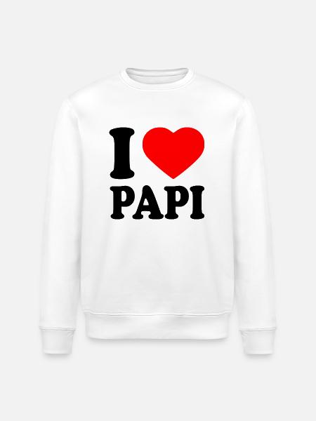 I love papi - Stanley/Stella Unisex Bio-Sweatshirt ROLLER - Weiß