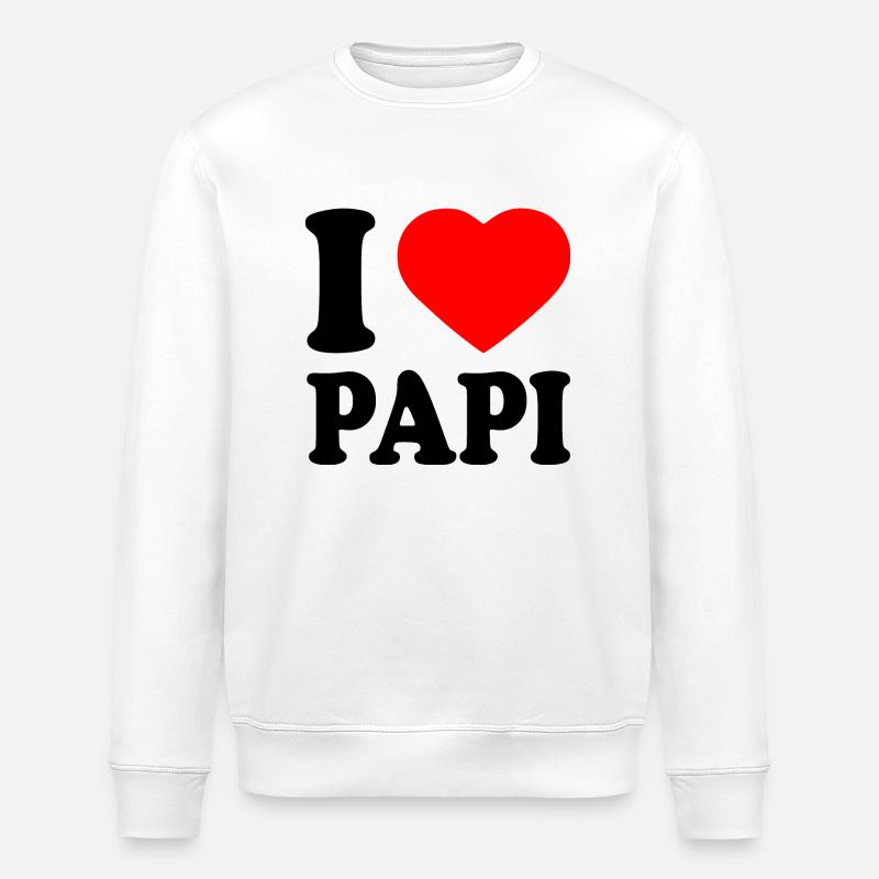 I love papi - Stanley/Stella ROLLER Unisex Organic Sweatshirt - white