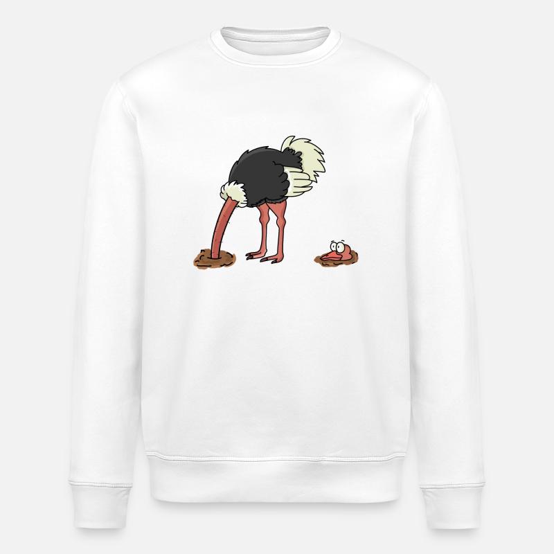 Vogelstrauß Vogel Strauß - Stanley/Stella Unisex Bio-Sweatshirt ROLLER - Weiß