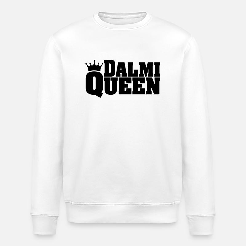 DALMI QUEEN Dalmatian - Stanley/Stella ROLLER Unisex Organic Sweatshirt - white