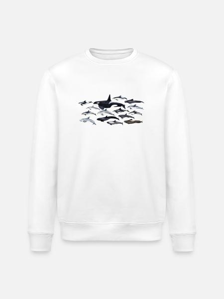 Dolphins - Dolphins - Dauphins - Delphinidae - Stanley/Stella ROLLER Unisex Organic Sweatshirt - white