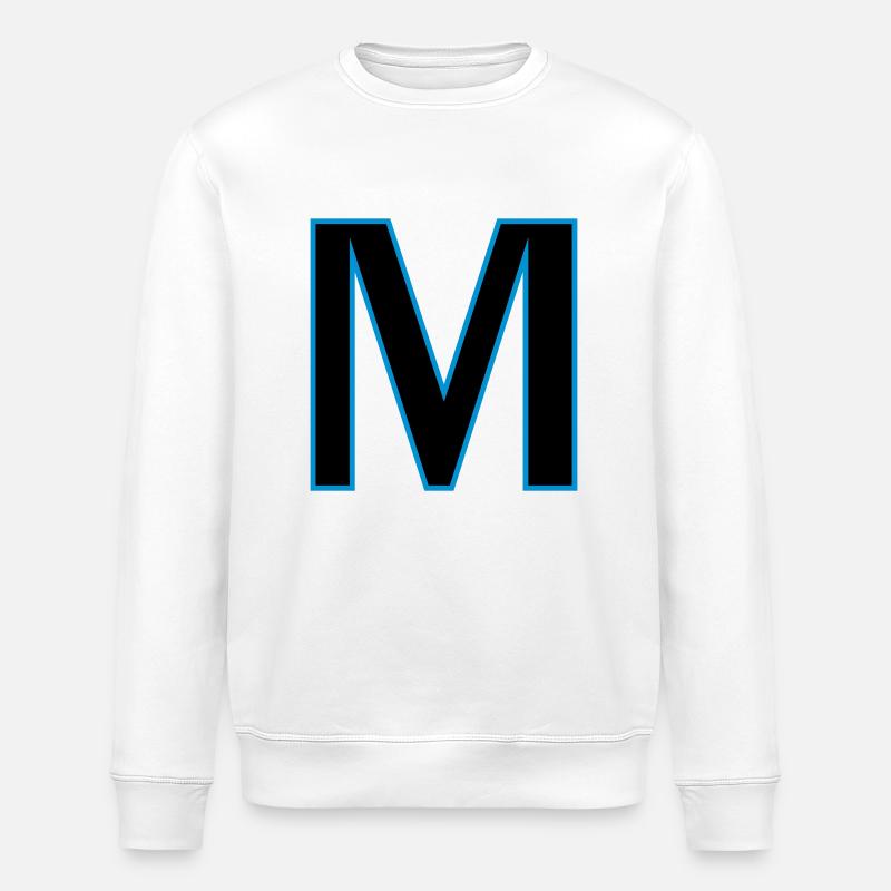 letter M vector - Stanley/Stella ROLLER Unisex Organic Sweatshirt - white