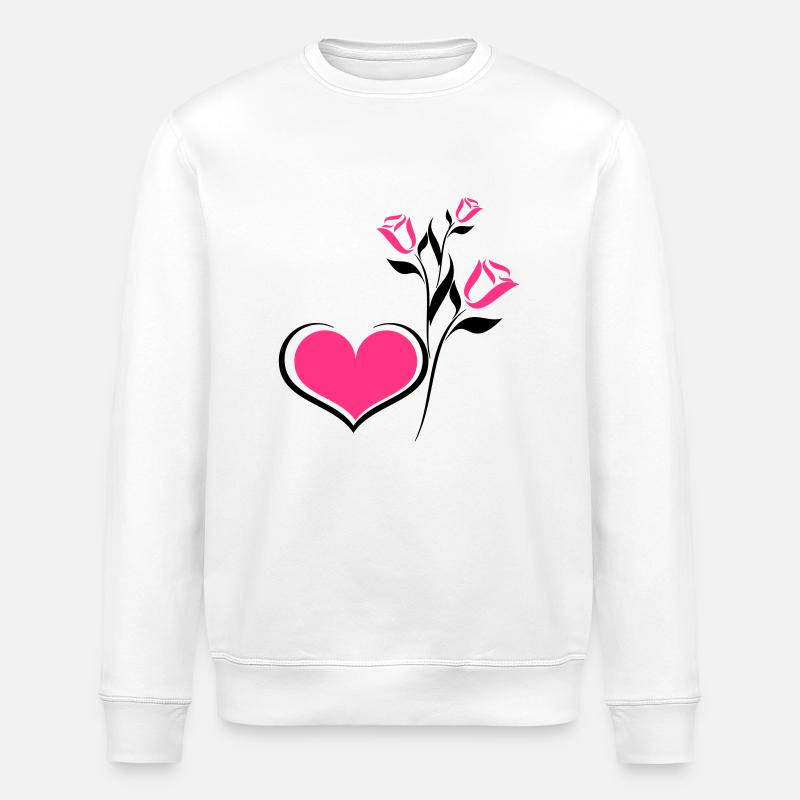 herzblume - Stanley/Stella Unisex Bio-Sweatshirt ROLLER - Weiß