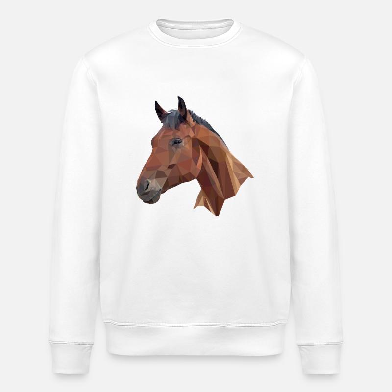 Horse poly - Stanley/Stella ROLLER Unisex Organic Sweatshirt - white