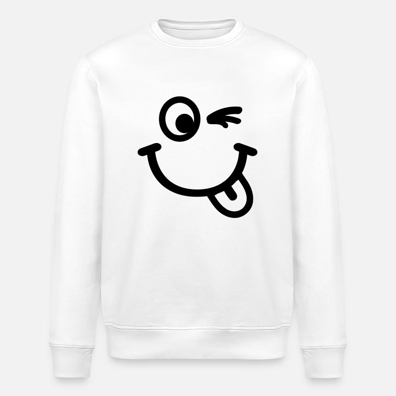 Smiley - Stanley/Stella ROLLER Unisex Organic Sweatshirt - white