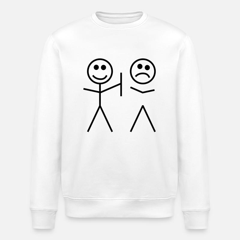 Wicked stick figure humor - Stanley/Stella ROLLER Unisex Organic Sweatshirt - white