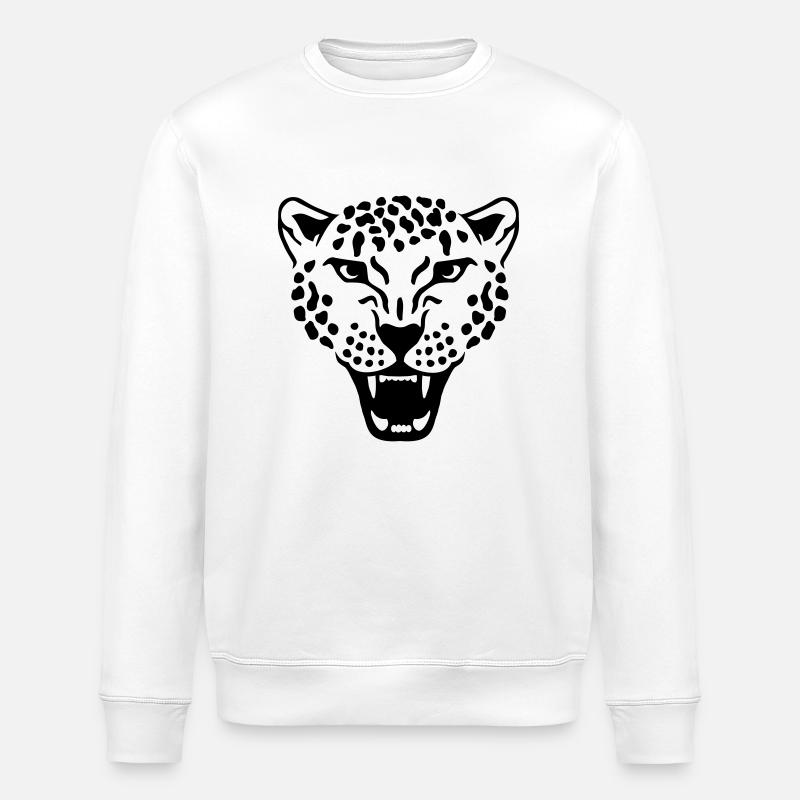 Leopard - Stanley/Stella ROLLER Unisex Organic Sweatshirt - white