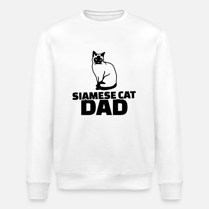 Siamese cat Dad - Stanley/Stella ROLLER Unisex Organic Sweatshirt - white