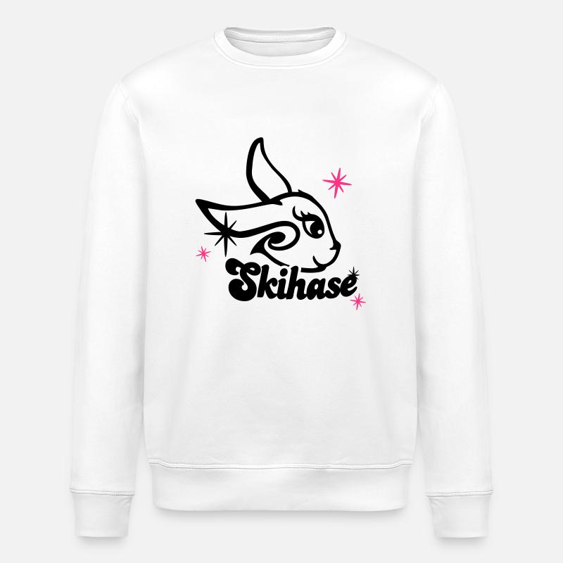 skihase_candi_2c - Stanley/Stella Unisex Bio-Sweatshirt ROLLER - Weiß