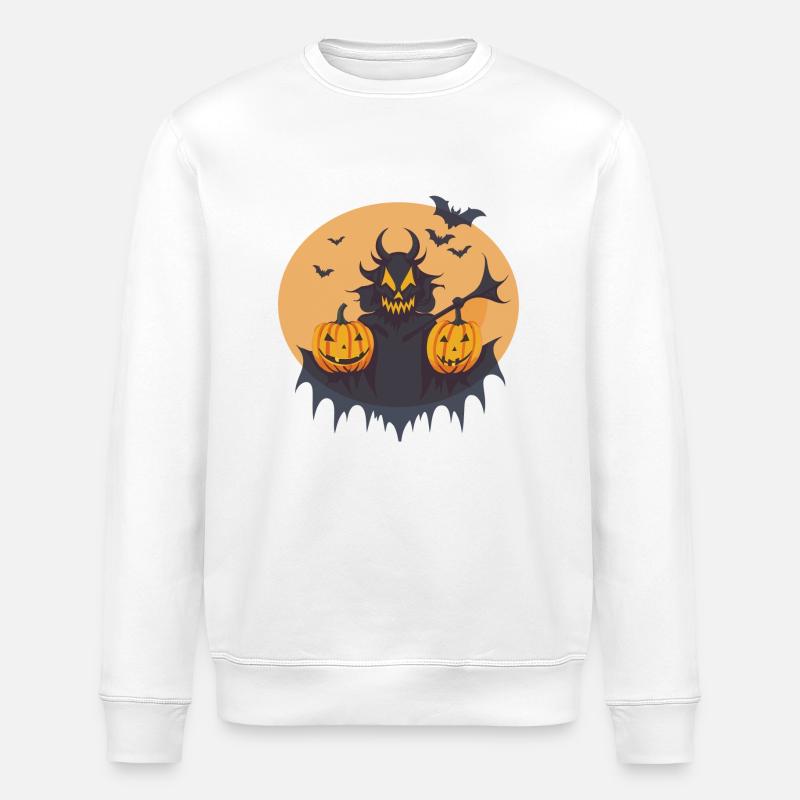 Spectacle du diable d’Halloween lors d’une nuit effrayante - Sweat bio ROLLER Stanley/Stella Unisexe - blanc