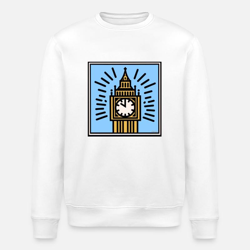 Big Ben Pop Art - Sweat bio ROLLER Stanley/Stella Unisexe - blanc