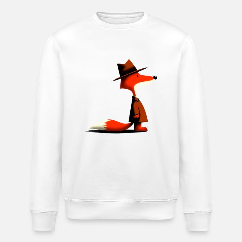 Detective Fox - Stanley/Stella ROLLER Unisex Organic Sweatshirt - white