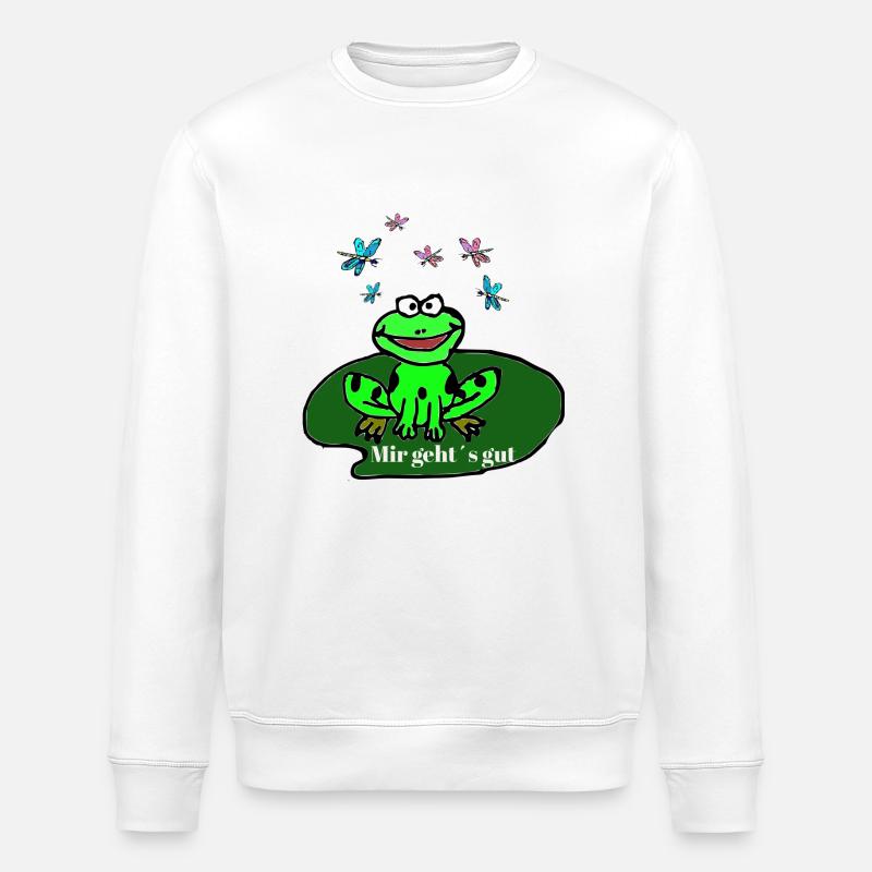 glücklicher Frosch - Stanley/Stella Unisex Bio-Sweatshirt ROLLER - Weiß