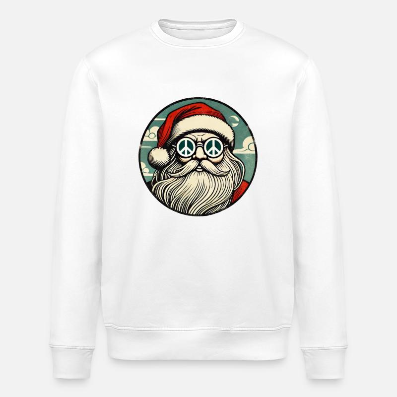Hippie-Weihnachtsmann - Stanley/Stella Unisex Bio-Sweatshirt ROLLER - Weiß